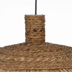 Lámpara Palapa de fibra natural — detalle de la sujeción de fibra