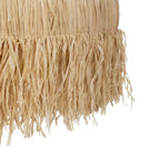 Lámpara Palapa de fibra natural — detalle de los flecos