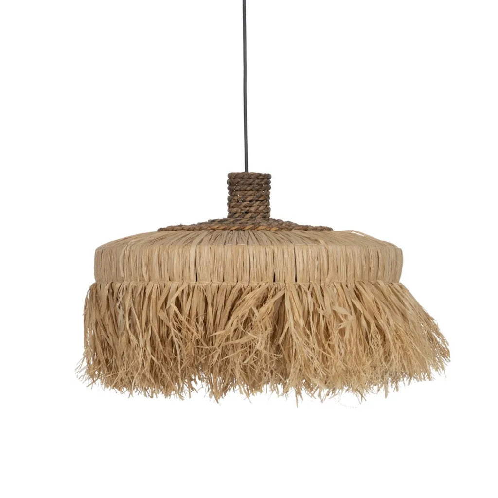 Lámpara Palapa de fibra natural — 50 × 50 × 35 cm, vista completa