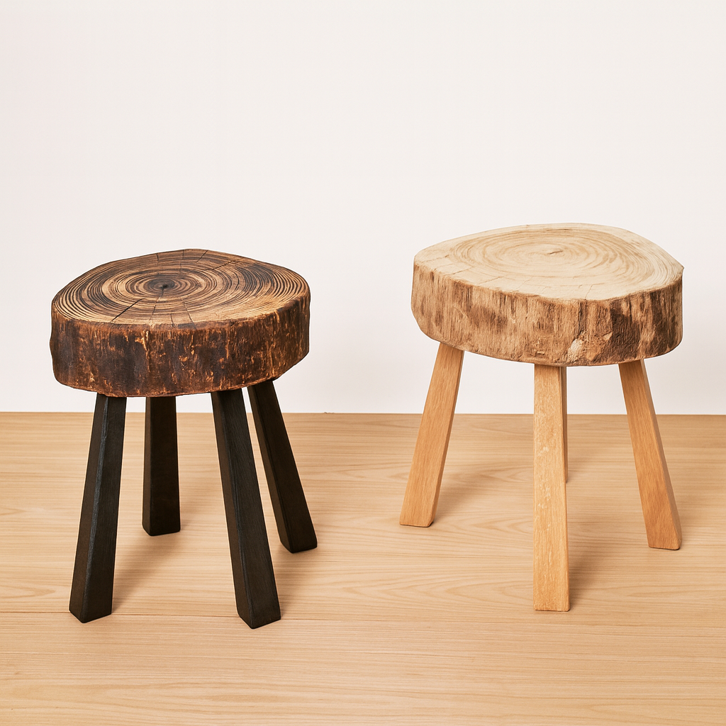 Mesita auxiliar/Taburete Hokku de madera