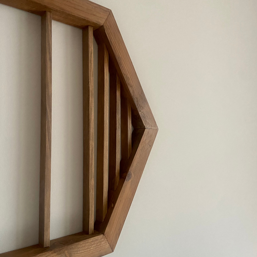 Hexágono Paralelo de madera - Decoración artesanal