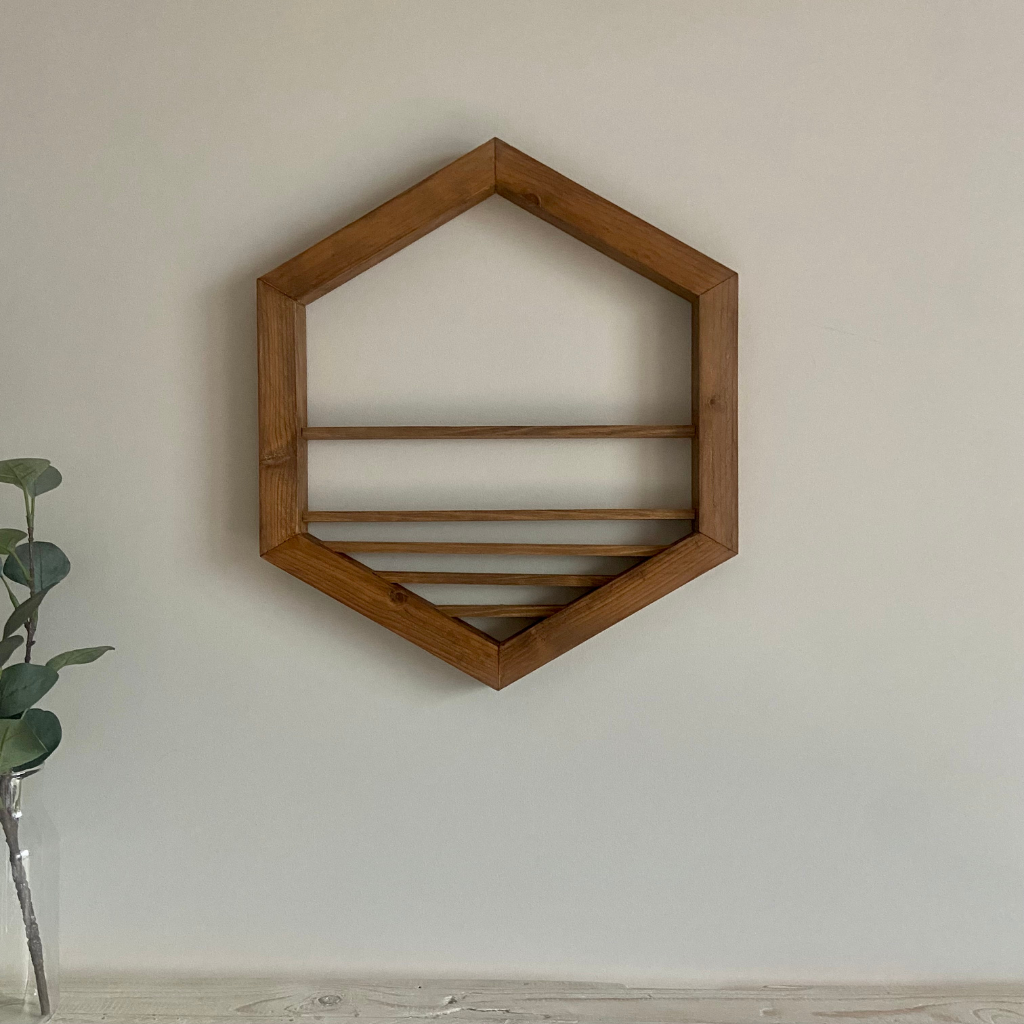 Hexágono Paralelo de madera - Decoración artesanal