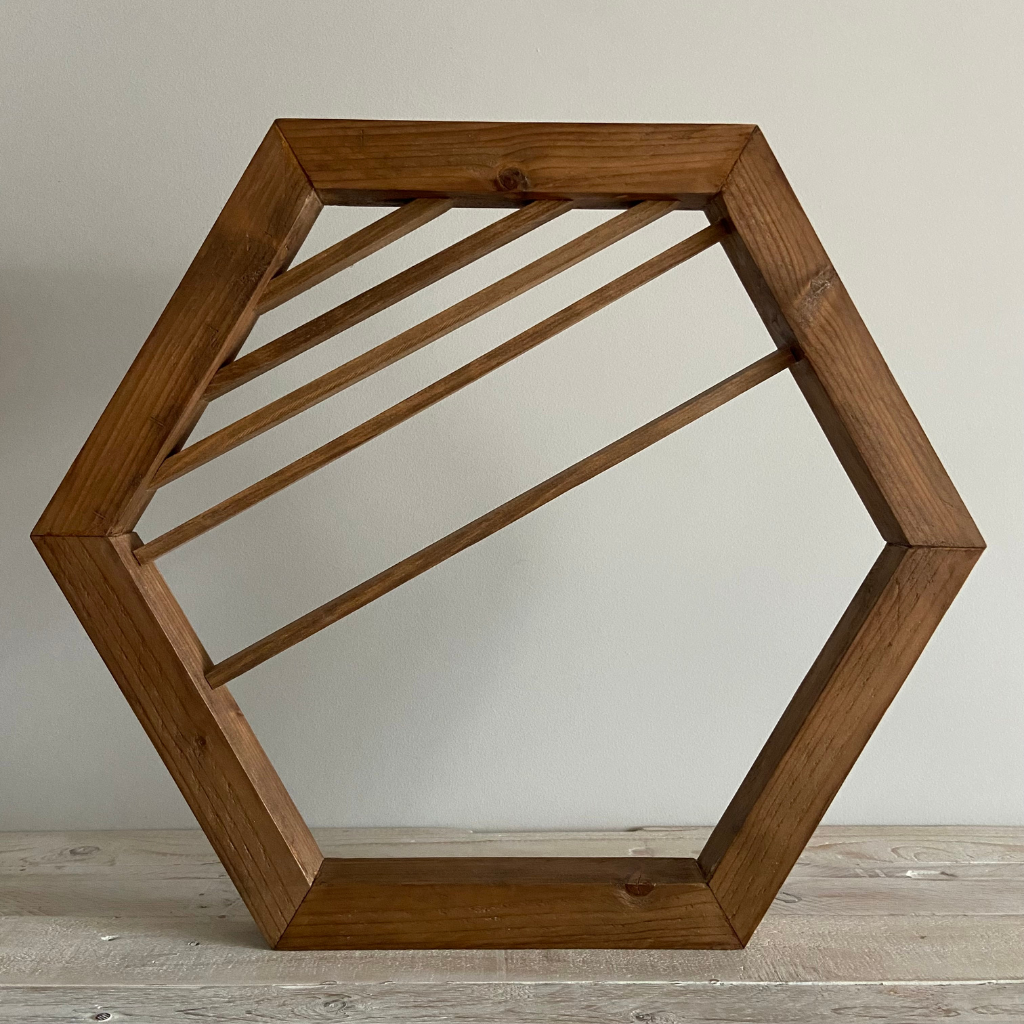 Hexágono Paralelo de madera - Decoración artesanal