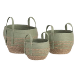 Set 3 Cestos Handmade Green