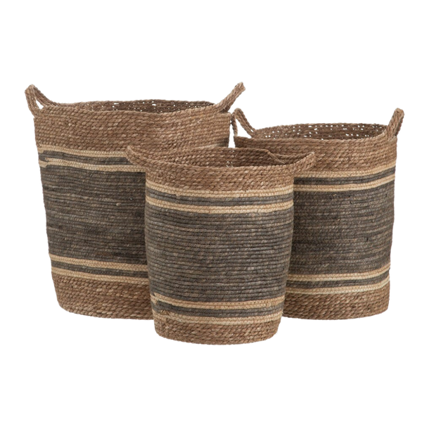 SET DE 3 CESTOS DARK FIBRA