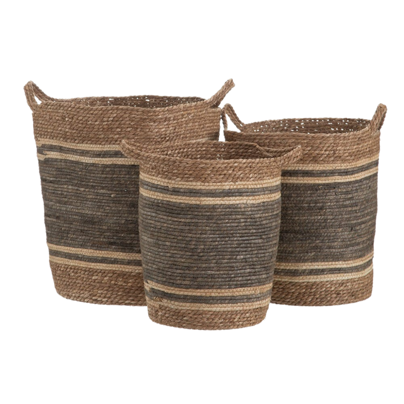 SET DE 3 CESTOS DARK FIBRA