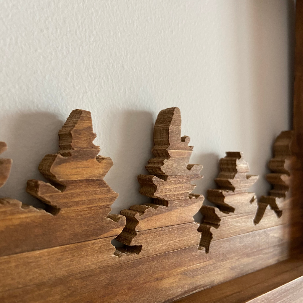 Cuadro Bosque Pinos Rectangular - Decoración de madera artesanal