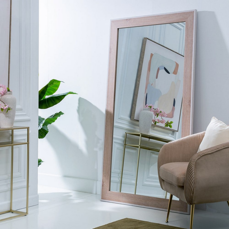 ESPEJO DE SUELO NATURAL Y BLANCO