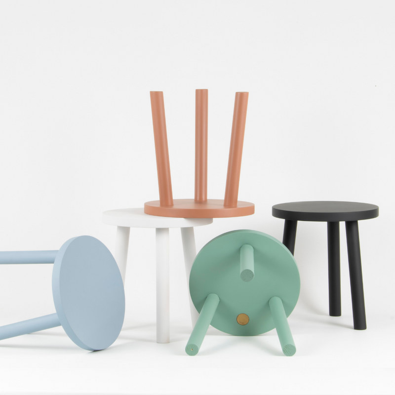 Taburete/Mesita Baja Artesanal Dama White by Jaque