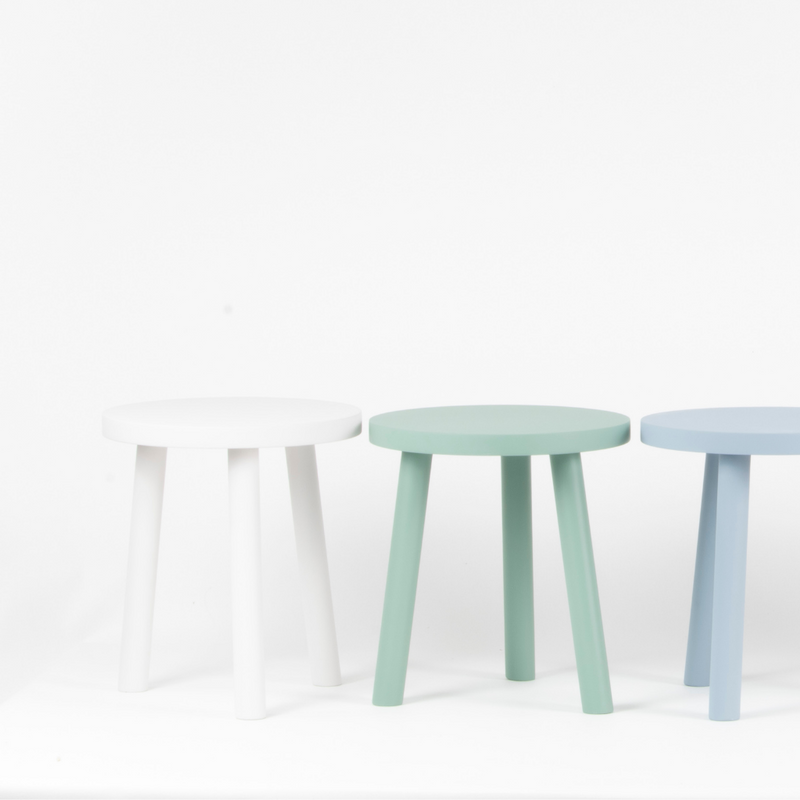 Taburete/Mesita Baja Artesanal Dama White by Jaque