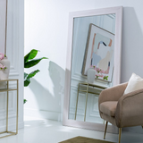 ESPEJO DE SUELO DE MADERA ROZADA