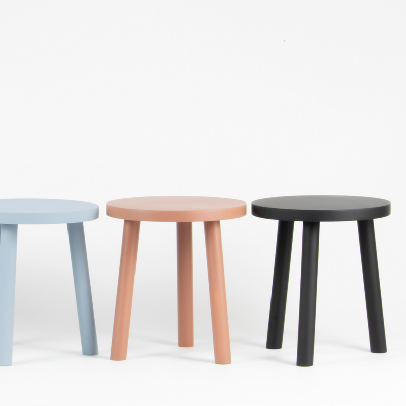 Taburete/Mesita Baja Artesanal Dama Black by Jaque