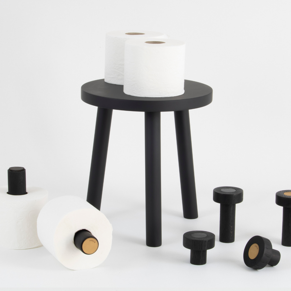 Taburete/Mesita Baja Artesanal Dama Black by Jaque