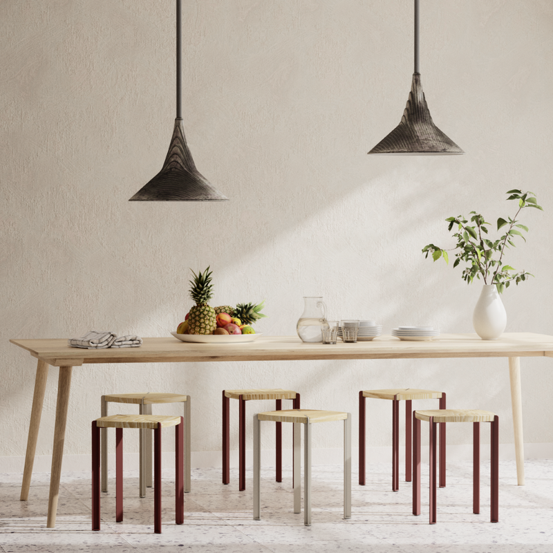 Taburete Apilable Beige Viga by Nico Cook