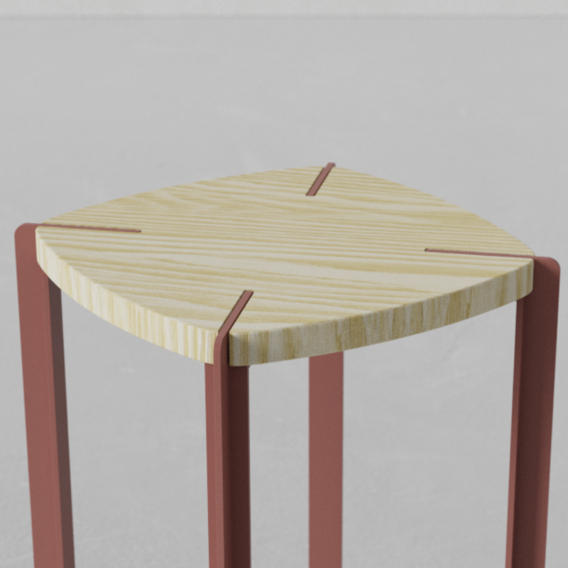 Taburete Apilable Granate Viga by Nico Cook