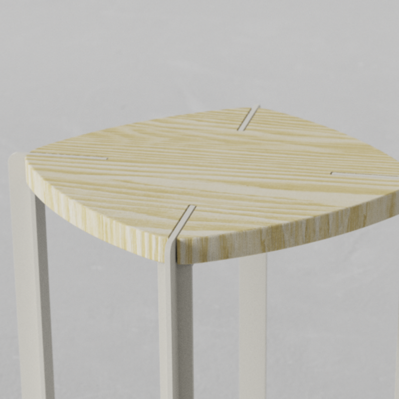 Taburete Apilable Beige Viga by Nico Cook