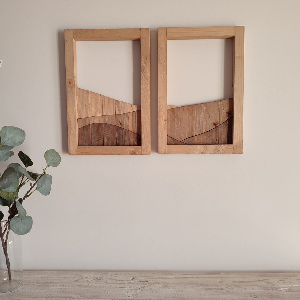Horizonte de Montañas set 2 - Decoración de madera artesanal
