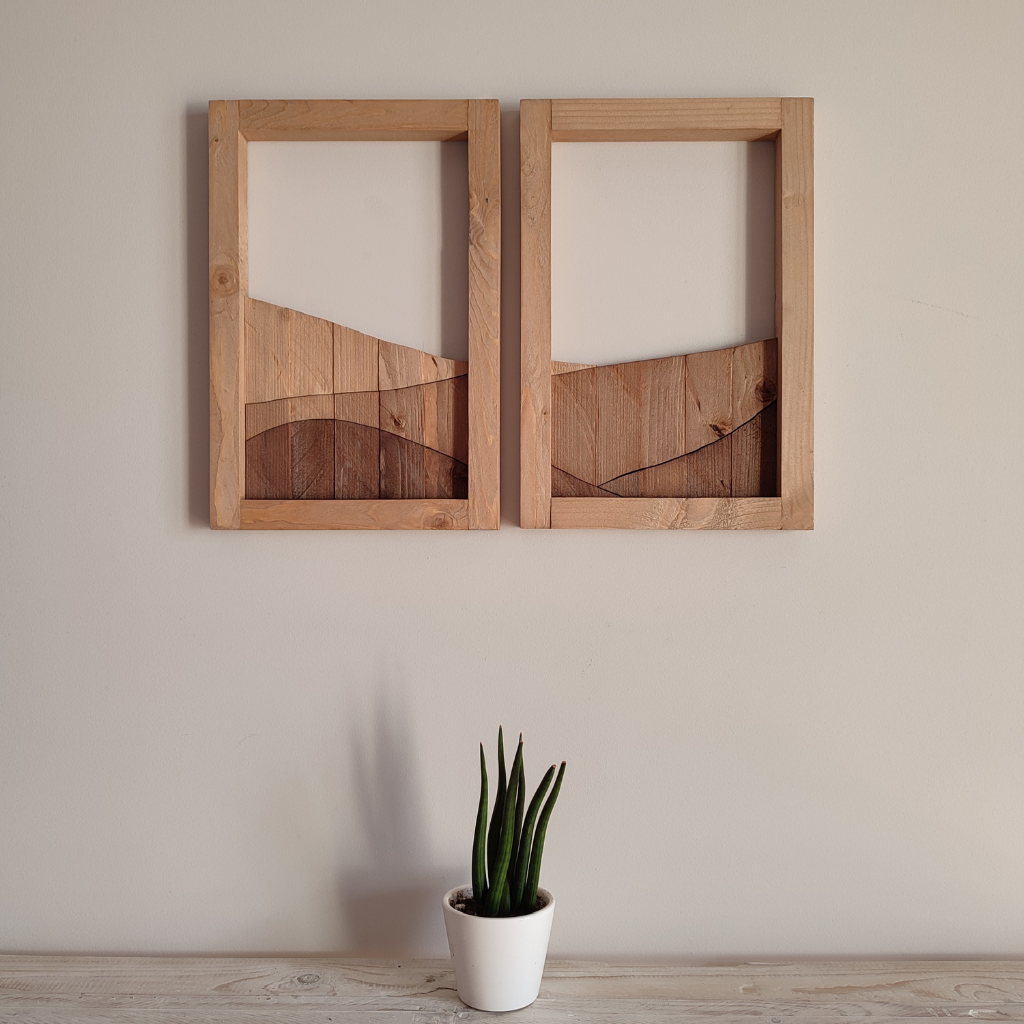 Horizonte de Montañas set 2 - Decoración de madera artesanal