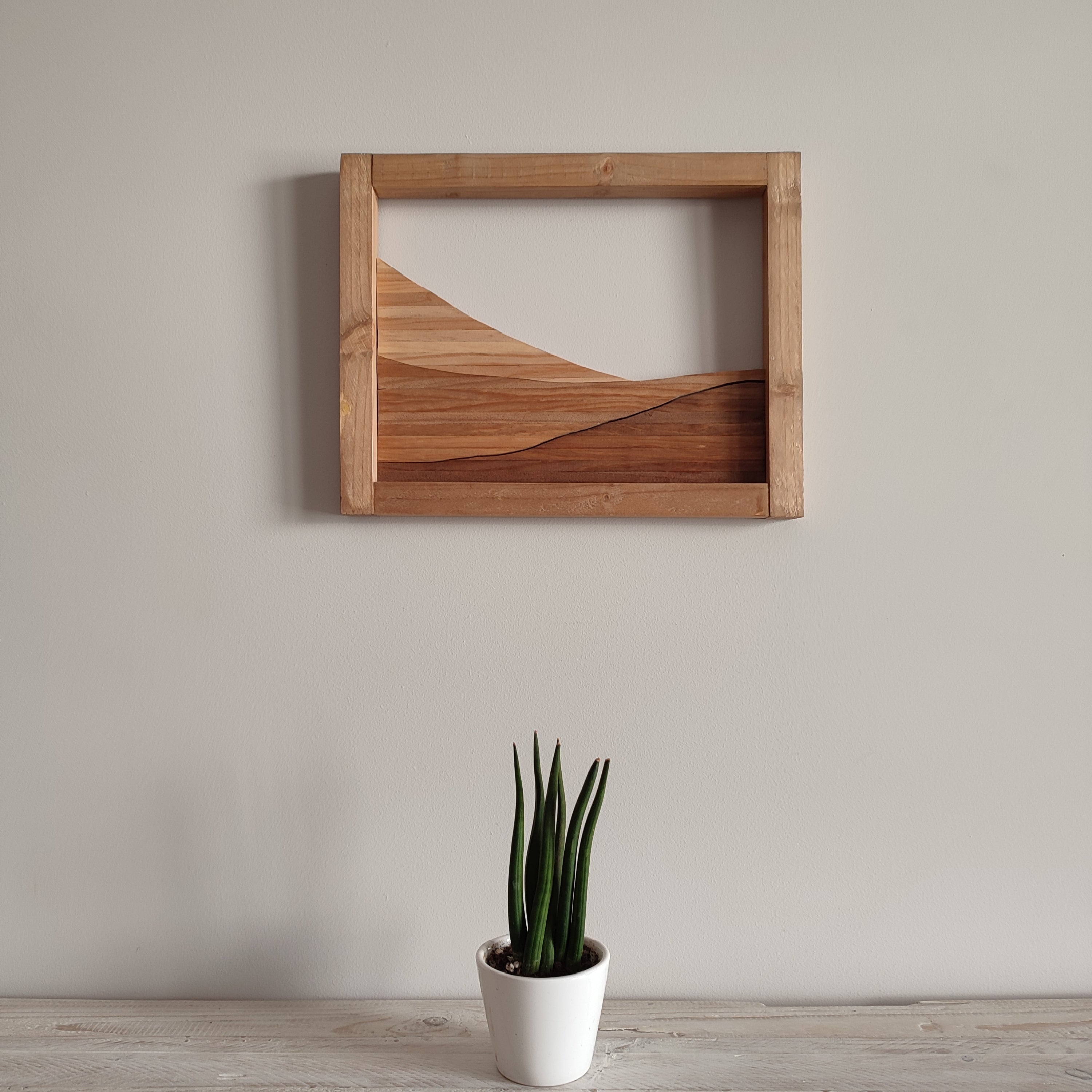 Horizonte de Montañas - Decoración de madera artesanal