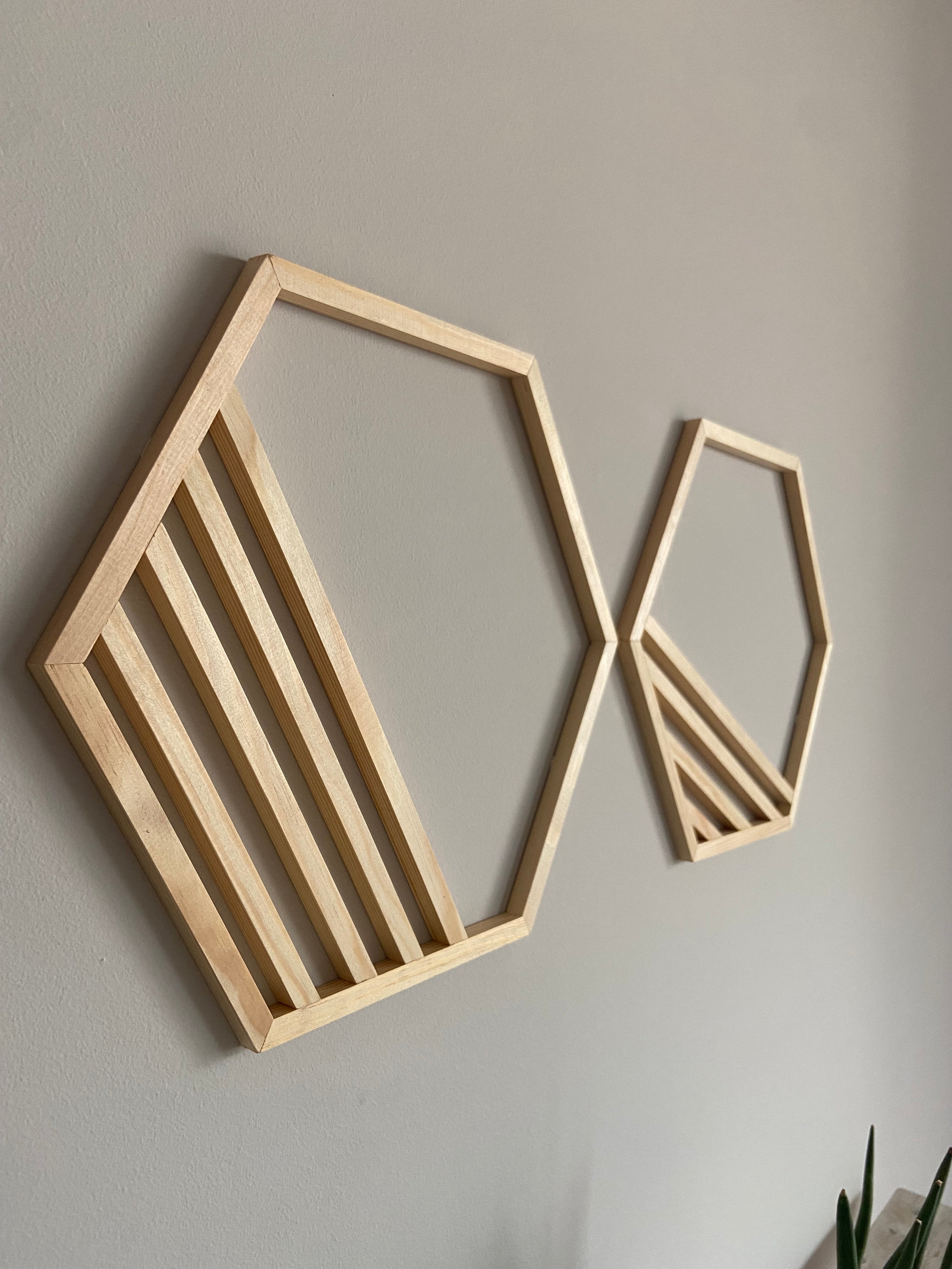Pair of Geometric Hexagons by SB Wood Studio