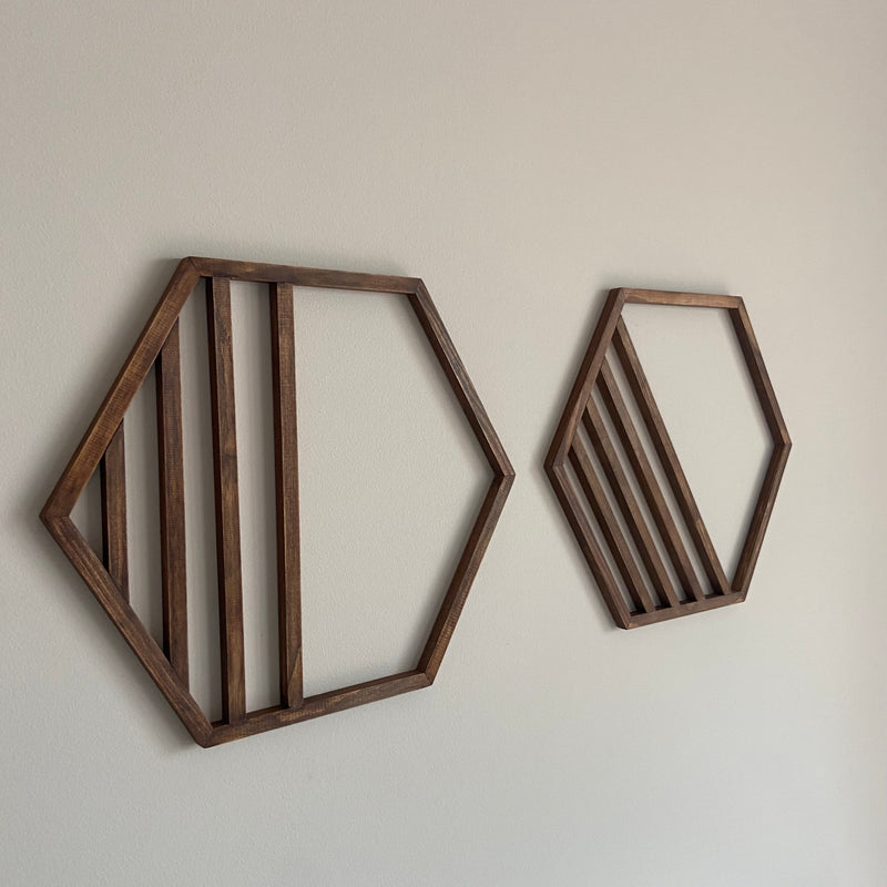 Pareja de Hexágonos Geométricos by SB Wood Studio