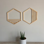 Pair of Geometric Hexagons by SB Wood Studio