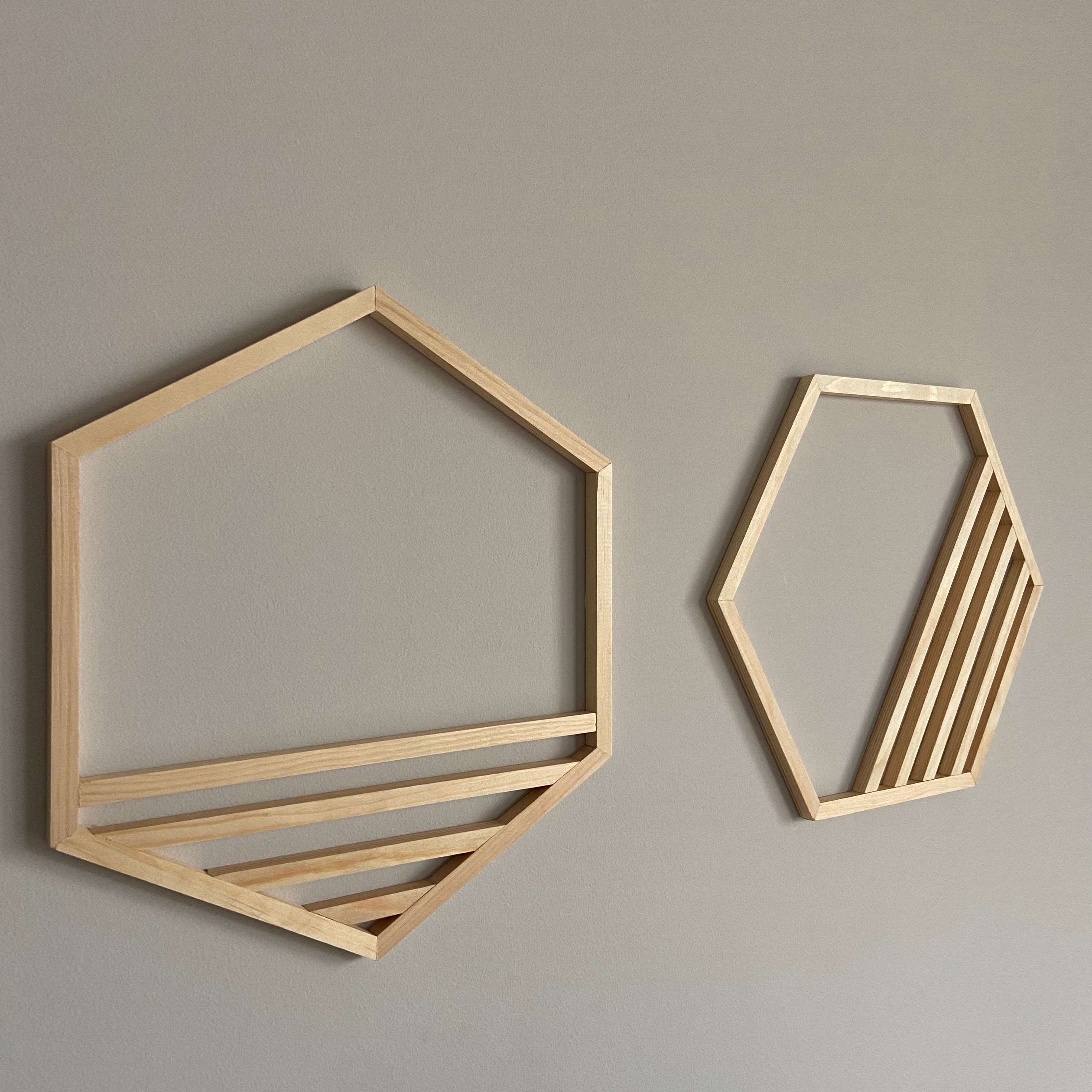 Pair of Geometric Hexagons by SB Wood Studio