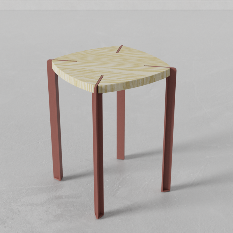 Taburete Apilable Granate Viga by Nico Cook