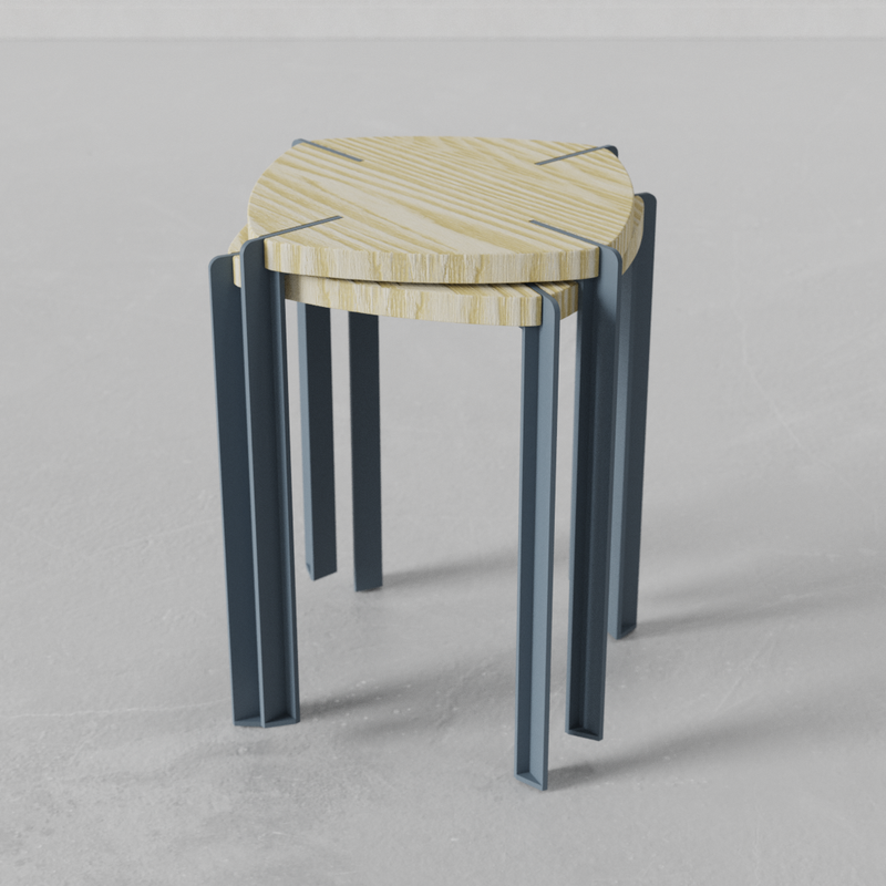 Taburete Apilable Blue Viga by Nico Cook